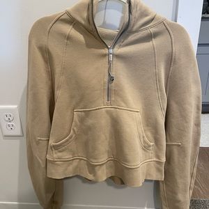 lululemon quarter half zip scuba, trench color